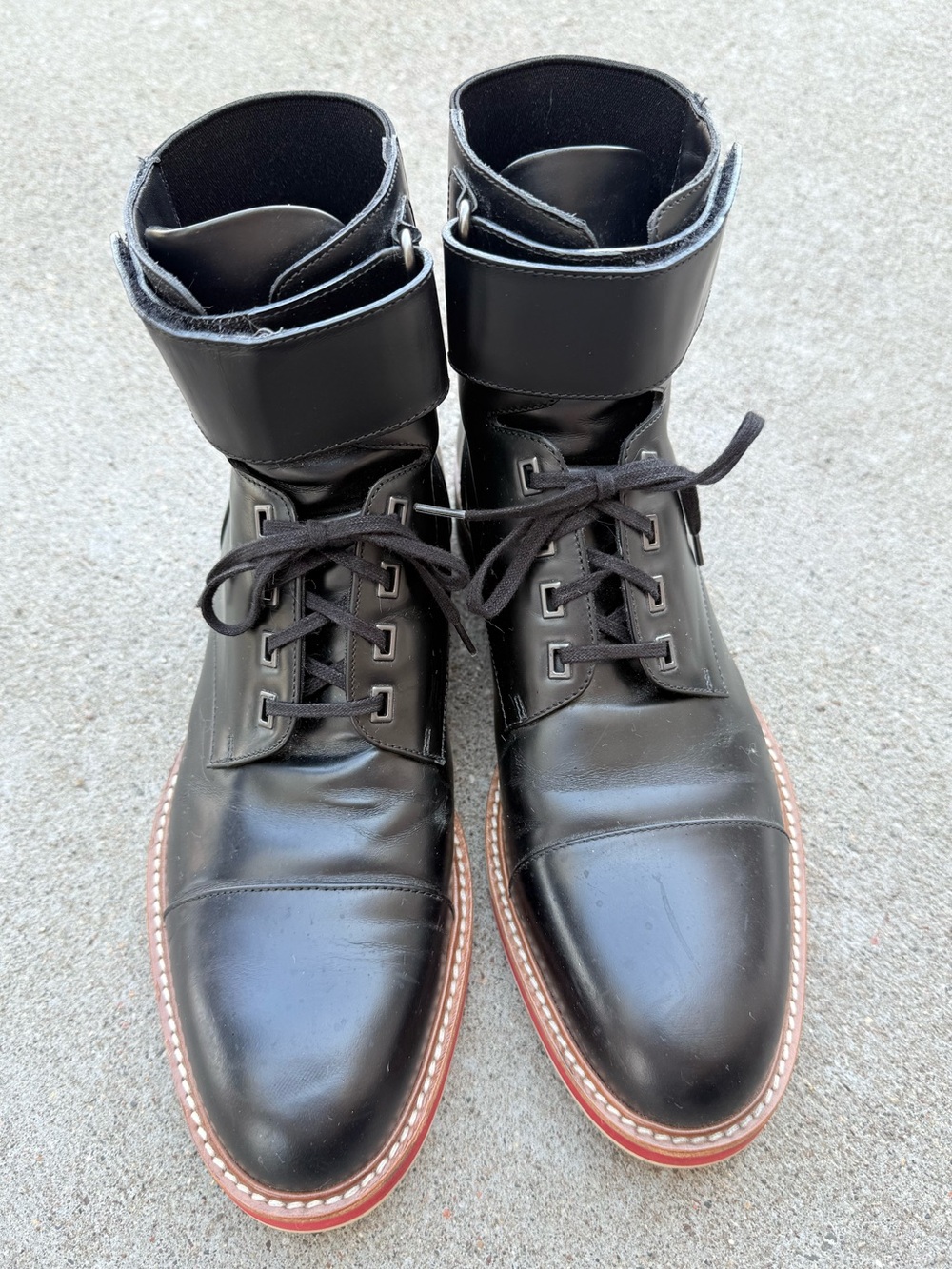 Louis Vuitton Men’s Sword Black Leather Cap Toe Lace Up Boots size 8UK - Picture 2 of 16